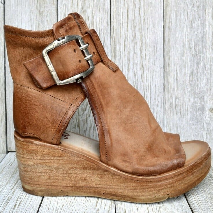 Luisa | Damen Keilsandalen mit Schnallenverschluss und Plateau