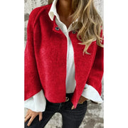 Damen Kurzjacke mit weiten Ärmeln und Knopfdetails