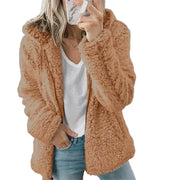 Damen Teddyjacke mit Kapuze