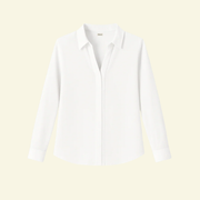 Damen Langarm Bluse mit Kragen und verdeckter Knopfleiste