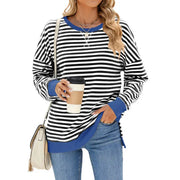 Oversized Sweatshirt für Damen mit Streifenmuster