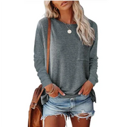 Damen Langarmshirt mit Rundhalsausschnitt