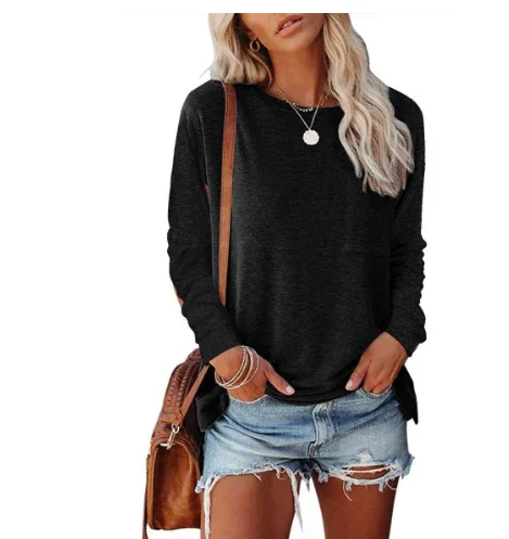 Damen Langarmshirt mit Rundhalsausschnitt
