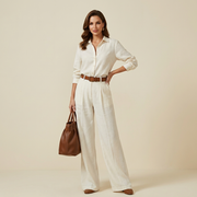 Damen Langarmhemd und Weite-Hose Set