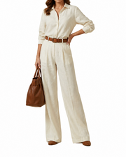 Damen Langarmhemd und Weite-Hose Set