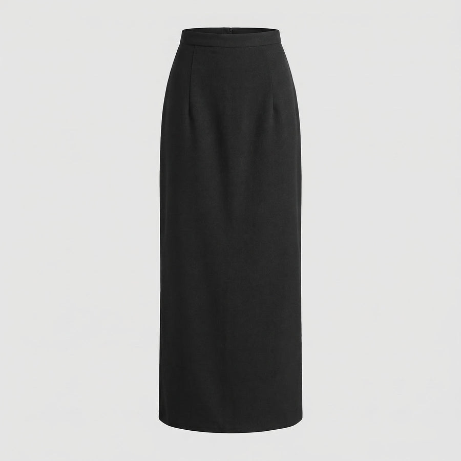 Damen langer Rock mit hohem Bund und gerader Silhouette