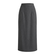 Damen langer Rock mit hohem Bund und gerader Silhouette