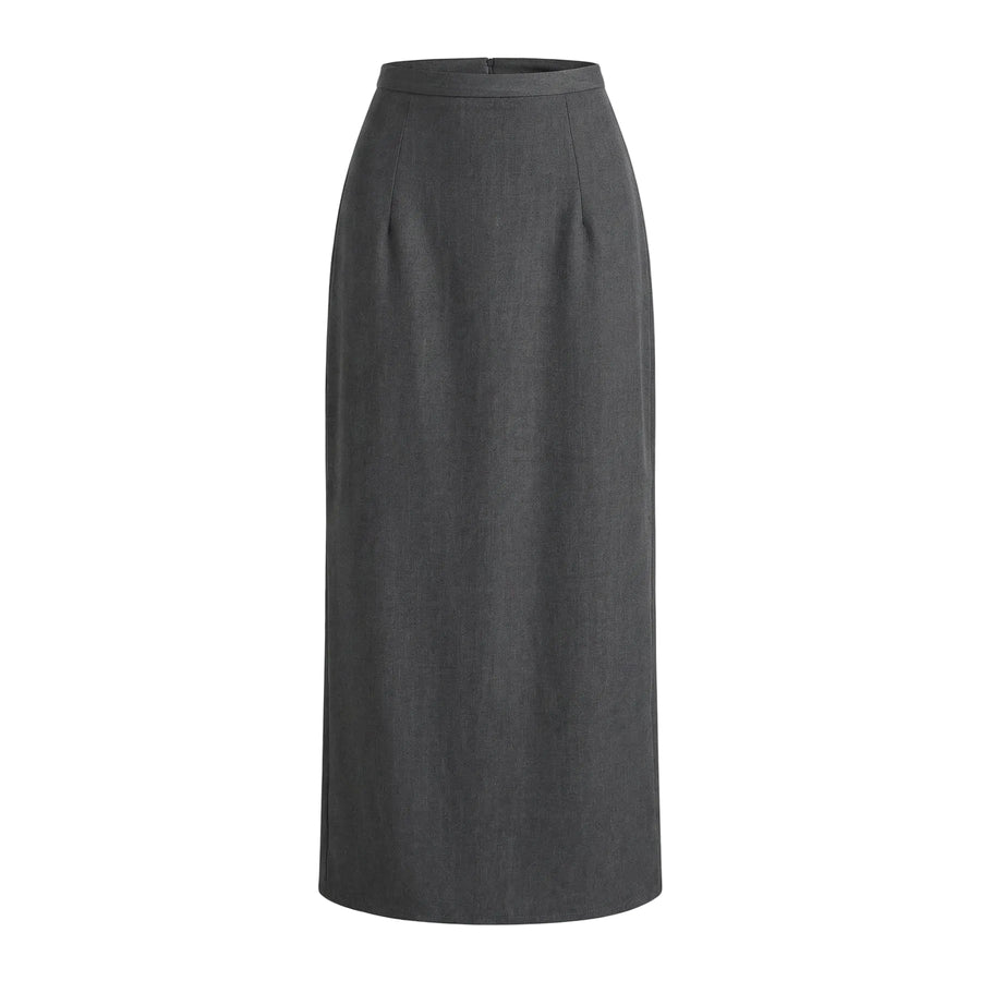 Damen langer Rock mit hohem Bund und gerader Silhouette