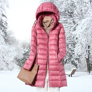 Damen Leichte Daunenjacke mit Kapuze
