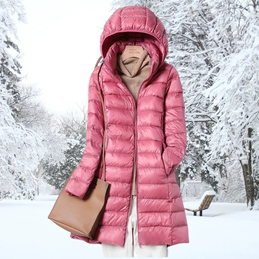 Damen Leichte Daunenjacke mit Kapuze