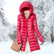 Damen Leichte Daunenjacke mit Kapuze