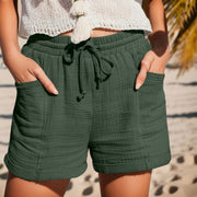 Nora | Damen Leinen Shorts mit Kordelzug Relaxed-Fit Seitentaschen