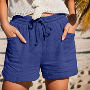 Nora | Damen Leinen Shorts mit Kordelzug Relaxed-Fit Seitentaschen