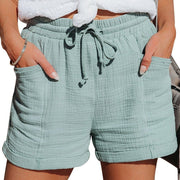 Nora | Damen Leinen Shorts mit Kordelzug Relaxed-Fit Seitentaschen