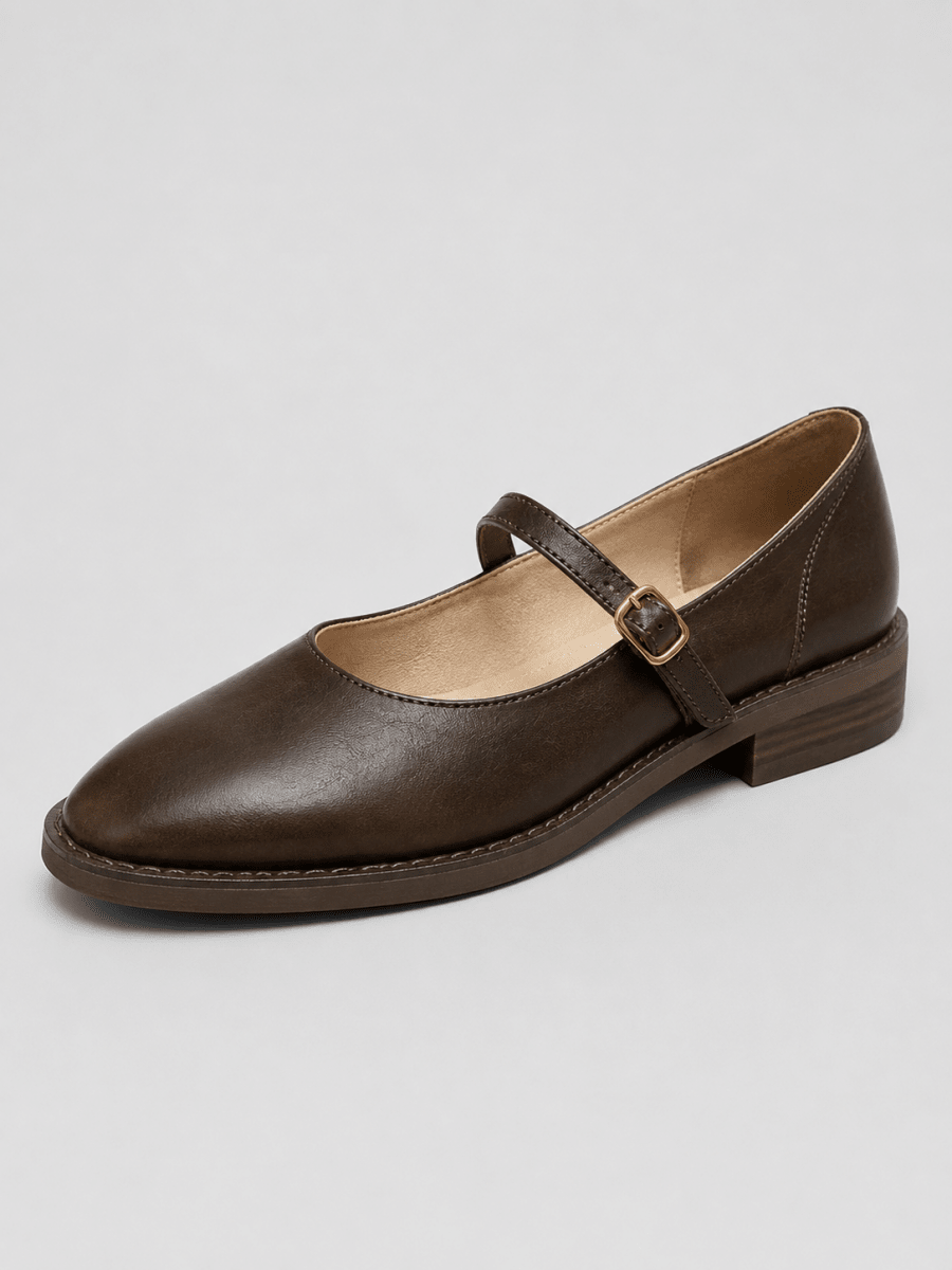 Damen Mary Jane Ballerinas mit niedrigem Absatz