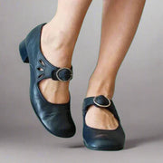 Damen Mary-Jane Schuhe mit Schnallenriemen und Ausschnitten