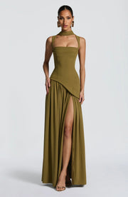 Katharina | Damen Maxi Kleid A-Linie Ärmellos Hochzeitsgast