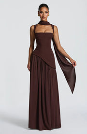 Katharina | Damen Maxi Kleid A-Linie Ärmellos Hochzeitsgast