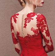 Damen Maxikleid mit Spitzenapplikationen und Rückendetail
