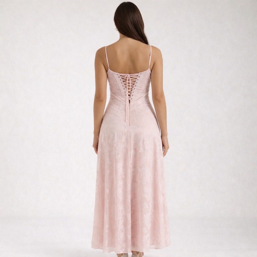Damen Maxikleid mit Herz-Ausschnitt und Trägern