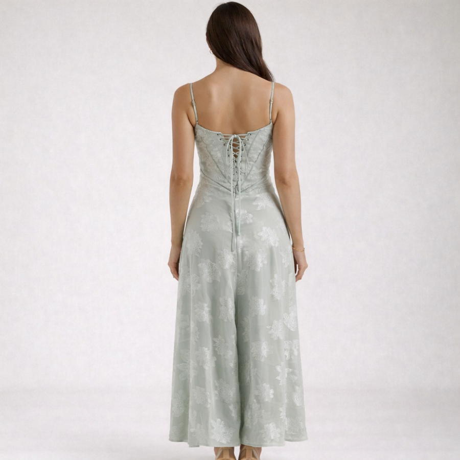 Damen Maxikleid mit Herz-Ausschnitt und Trägern