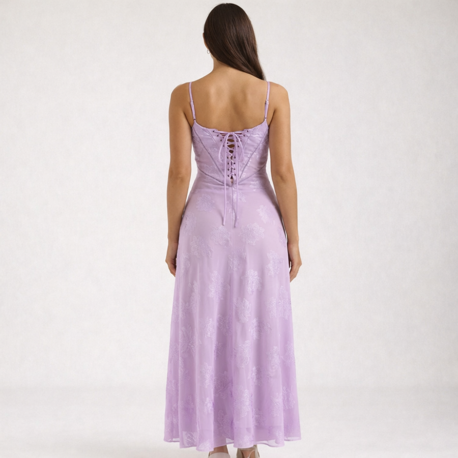 Damen Maxikleid mit Herz-Ausschnitt und Trägern
