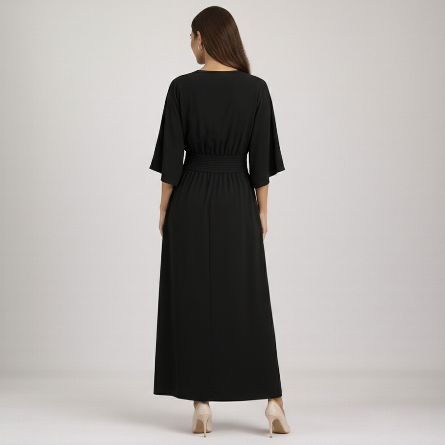 Damen Maxikleid mit Plissierter Taille