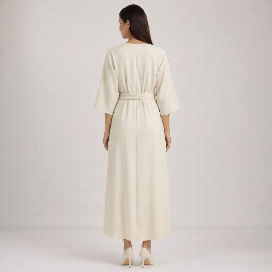 Damen Maxikleid mit Plissierter Taille