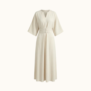Damen Maxikleid mit Plissierter Taille
