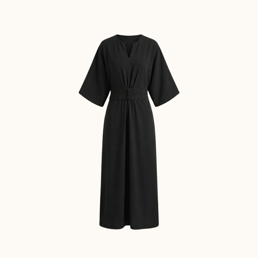 Damen Maxikleid mit Plissierter Taille