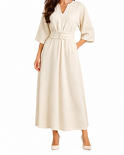 Damen Maxikleid mit Plissierter Taille