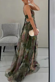 Damen Maxikleid Mit Texturen und Asymmetrischem Schnitt