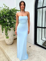 Damen Maxikleid schulterfrei in eleganter Passform