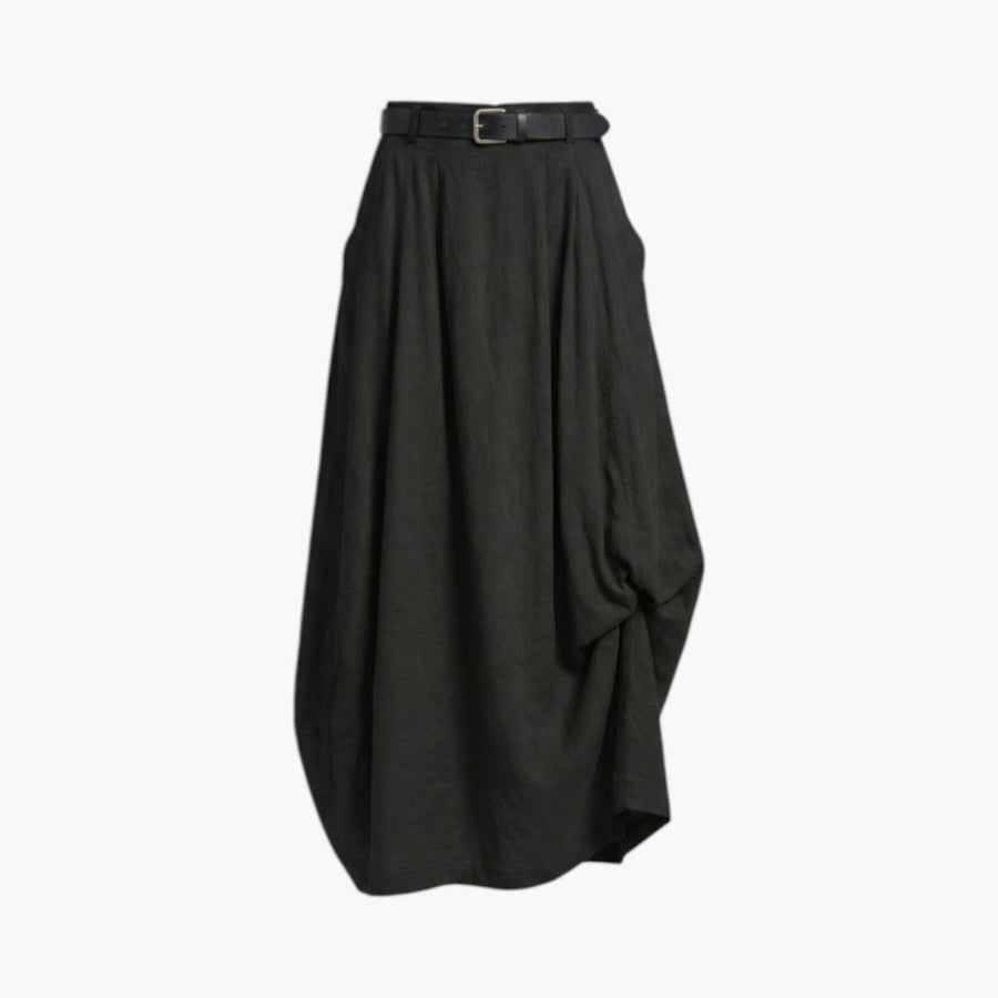 Damen Maxirock mit hohem Bund, Gürtelschlaufen und Seitentaschen