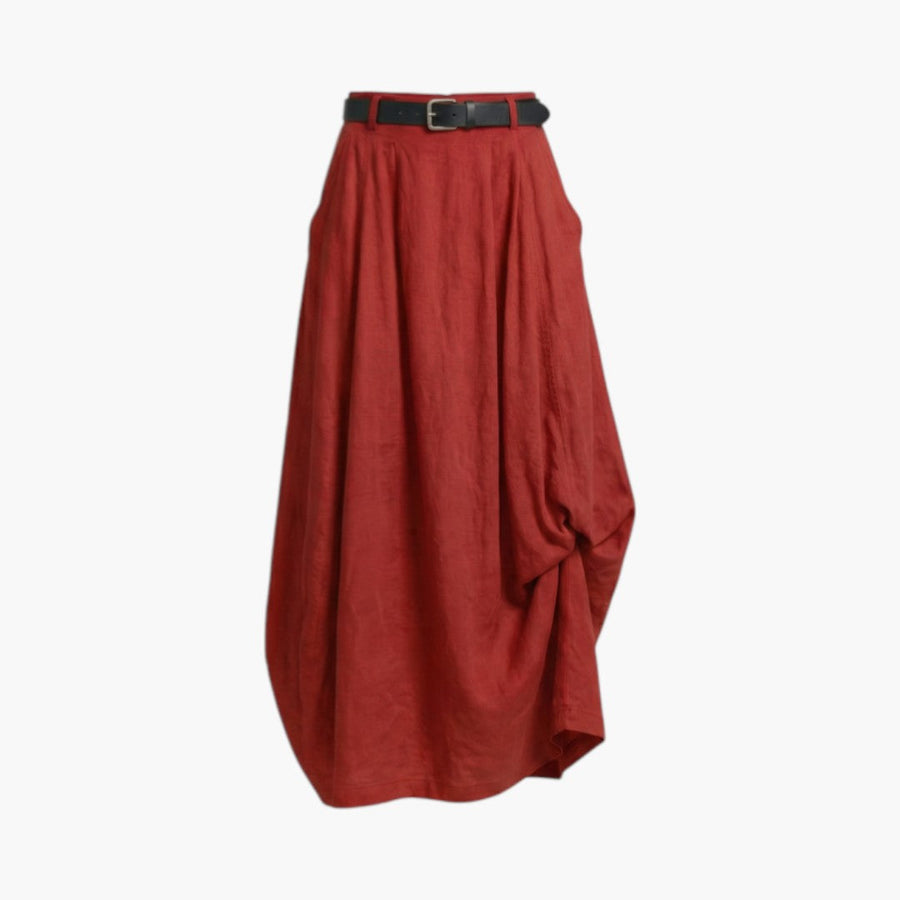 Damen Maxirock mit hohem Bund, Gürtelschlaufen und Seitentaschen
