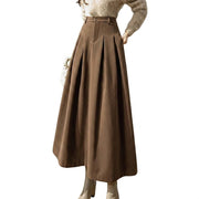 Damen-Maxirock mit hohem Bund und Falten