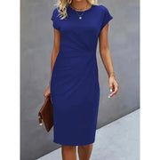 Damen Midikleid mit geknoteten Details und Kurzarm