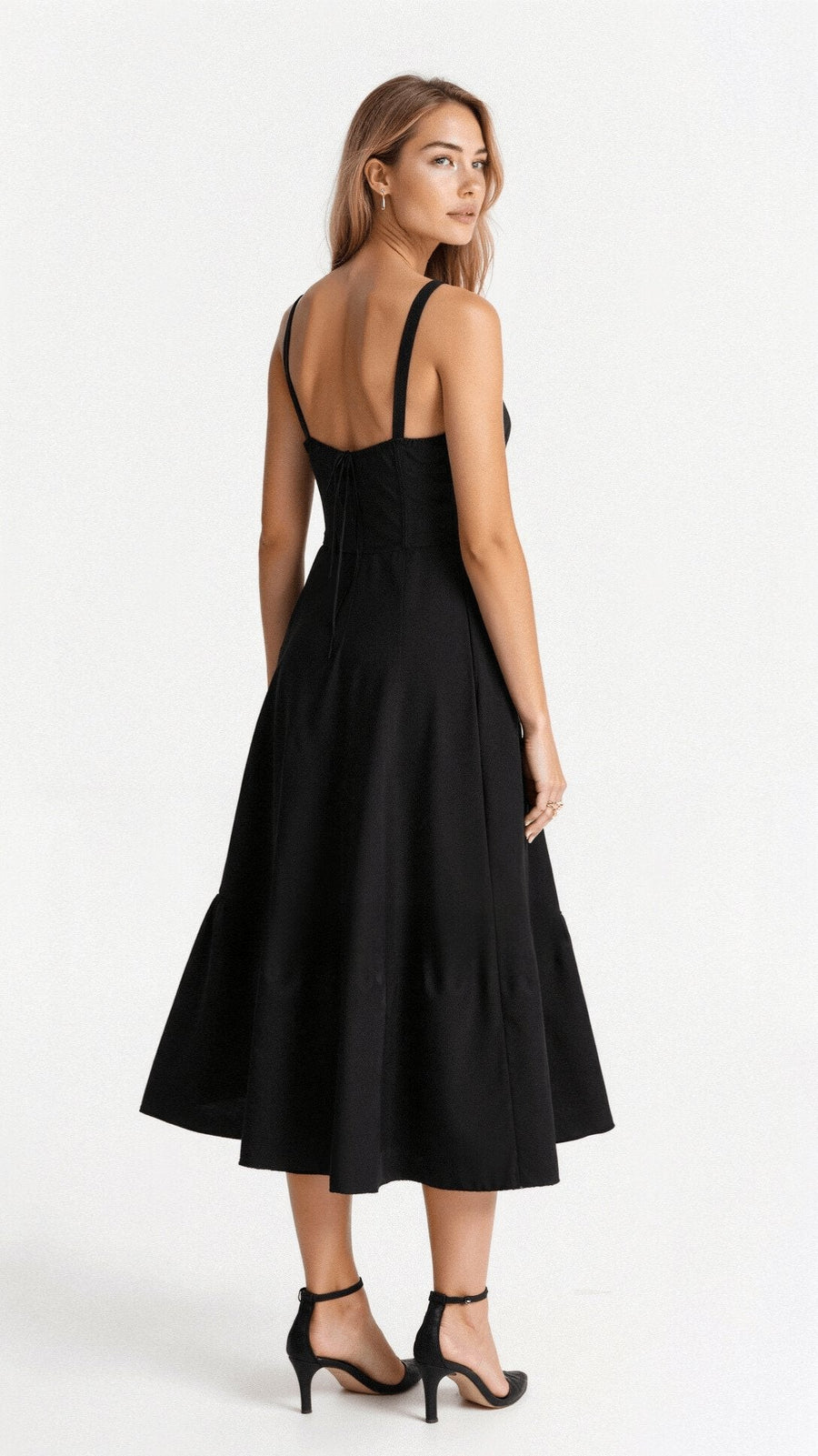 Emilia | Damen Midi Kleid mit Korsett-Optik und Blumenmuster