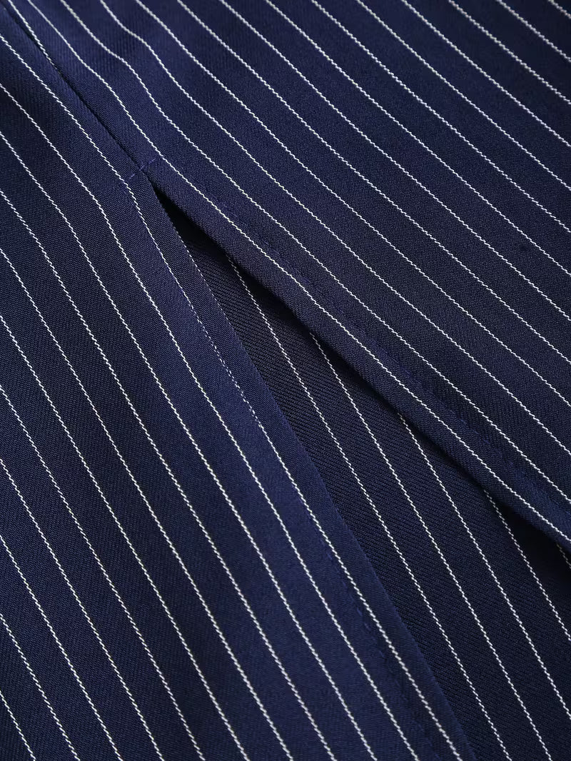 Damen Midi Kleid mit kurzen Ärmeln, Kragen, V-Ausschnitt und Gürtel