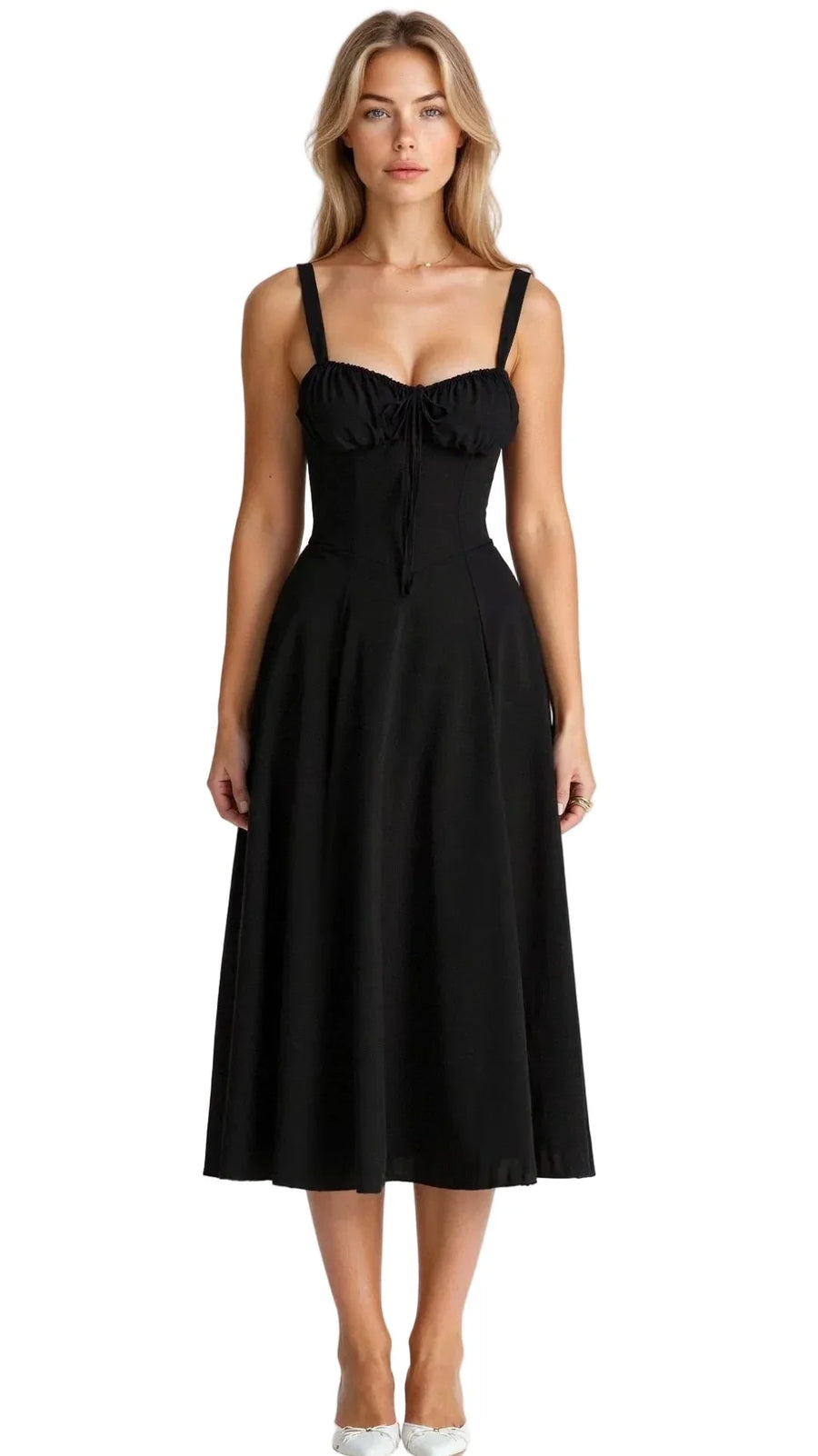 Damen Midikleid im Korsettstil mit Blumenmuster