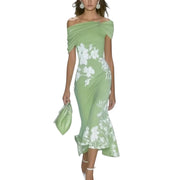 Damen Midikleid mit Carmenausschnitt und Blumenmuster