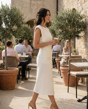 Damen Midikleid mit Knopfleiste und Frontschlitz