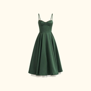 Damen Midikleid mit Korsettoberteil und schmalen Trägern