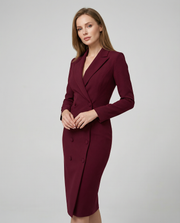 Damen Midikleid mit Reverskragen und Knopfleiste