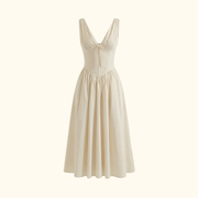 Damen Midikleid mit tiefem V-Ausschnitt und ärmellosem Oberteil