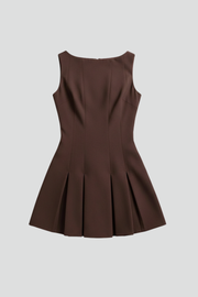 Damen Minikleid mit Ärmellosem Schnitt und Faltenstruktur