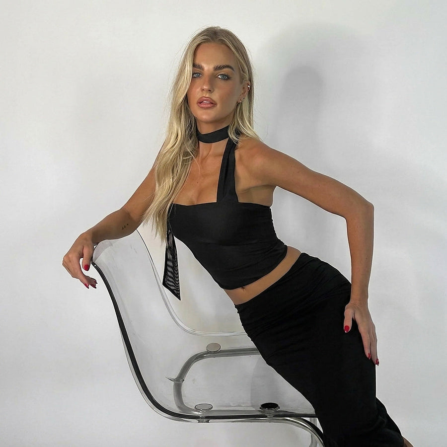 Damen-Oberteil mit asymmetrischem Halsband und One-Shoulder-Design