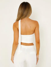 Damen-Oberteil mit asymmetrischem Halsband und One-Shoulder-Design