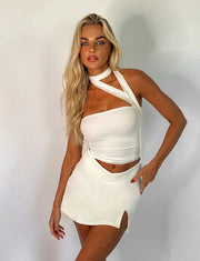 Damen-Oberteil mit asymmetrischem Halsband und One-Shoulder-Design