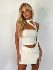 Damen-Oberteil mit asymmetrischem Halsband und One-Shoulder-Design